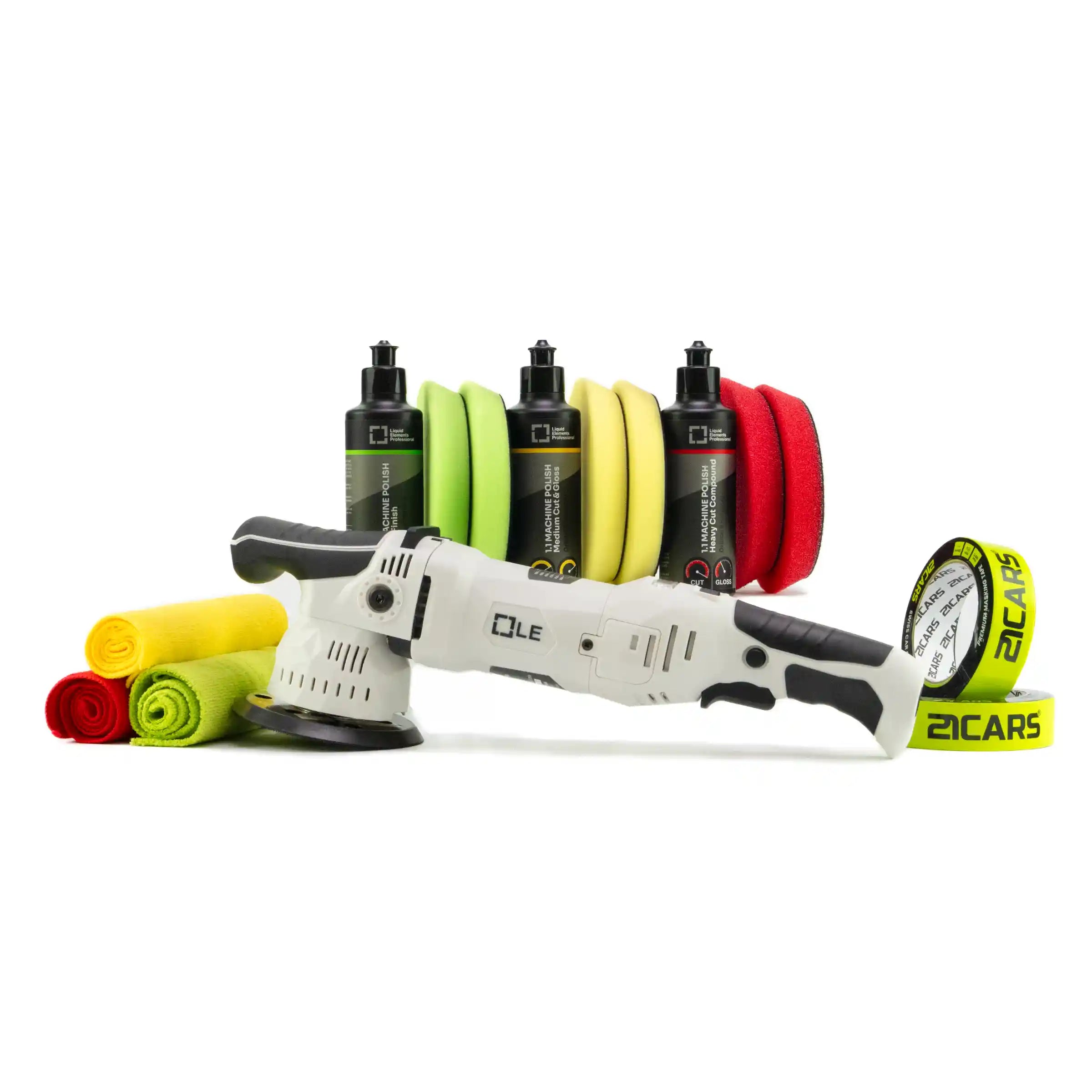 Auto Poliermaschine Advanced Set mit Polituren Polierpads und Poliertücher