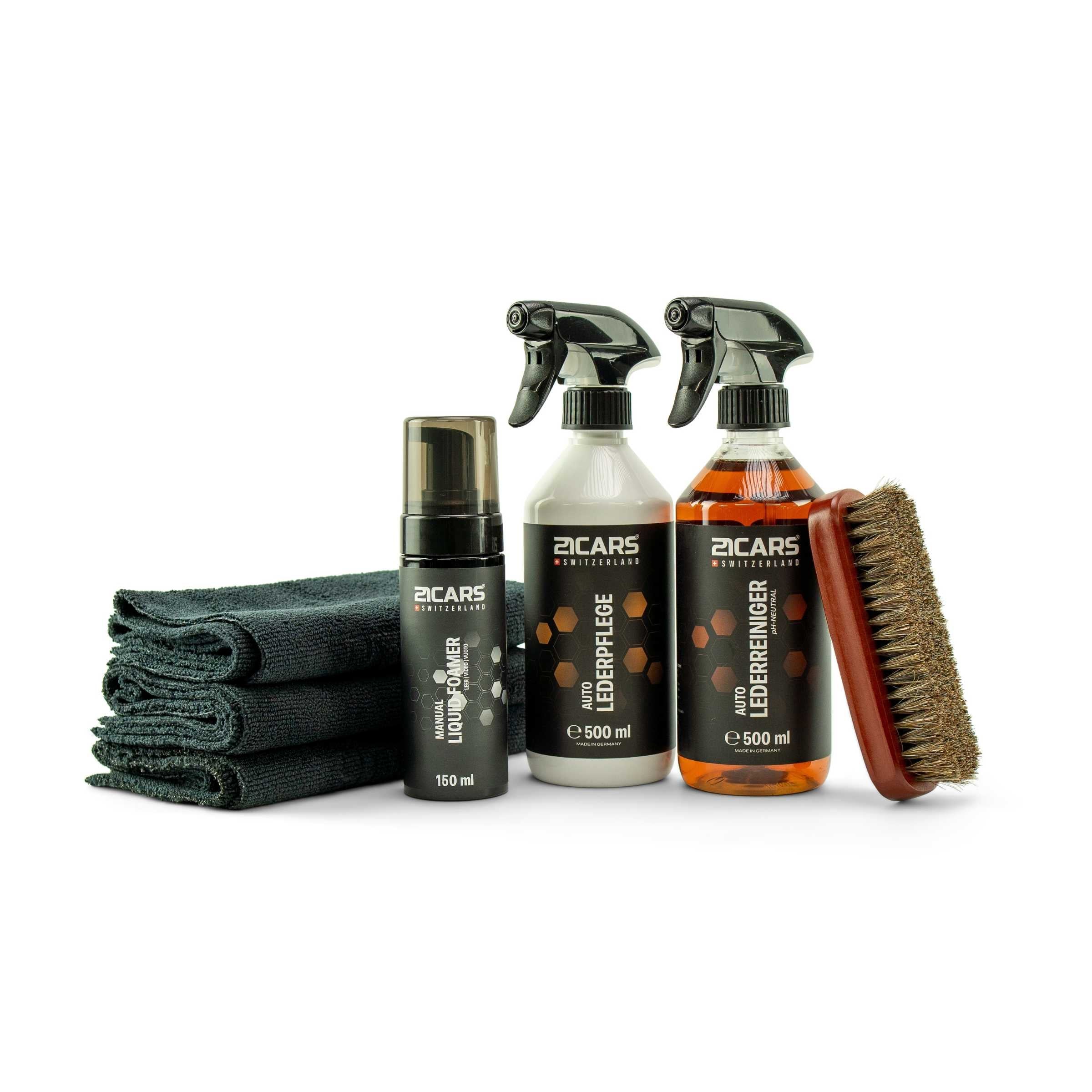 Kit de nettoyage et d'entretien du cuir de voiture
