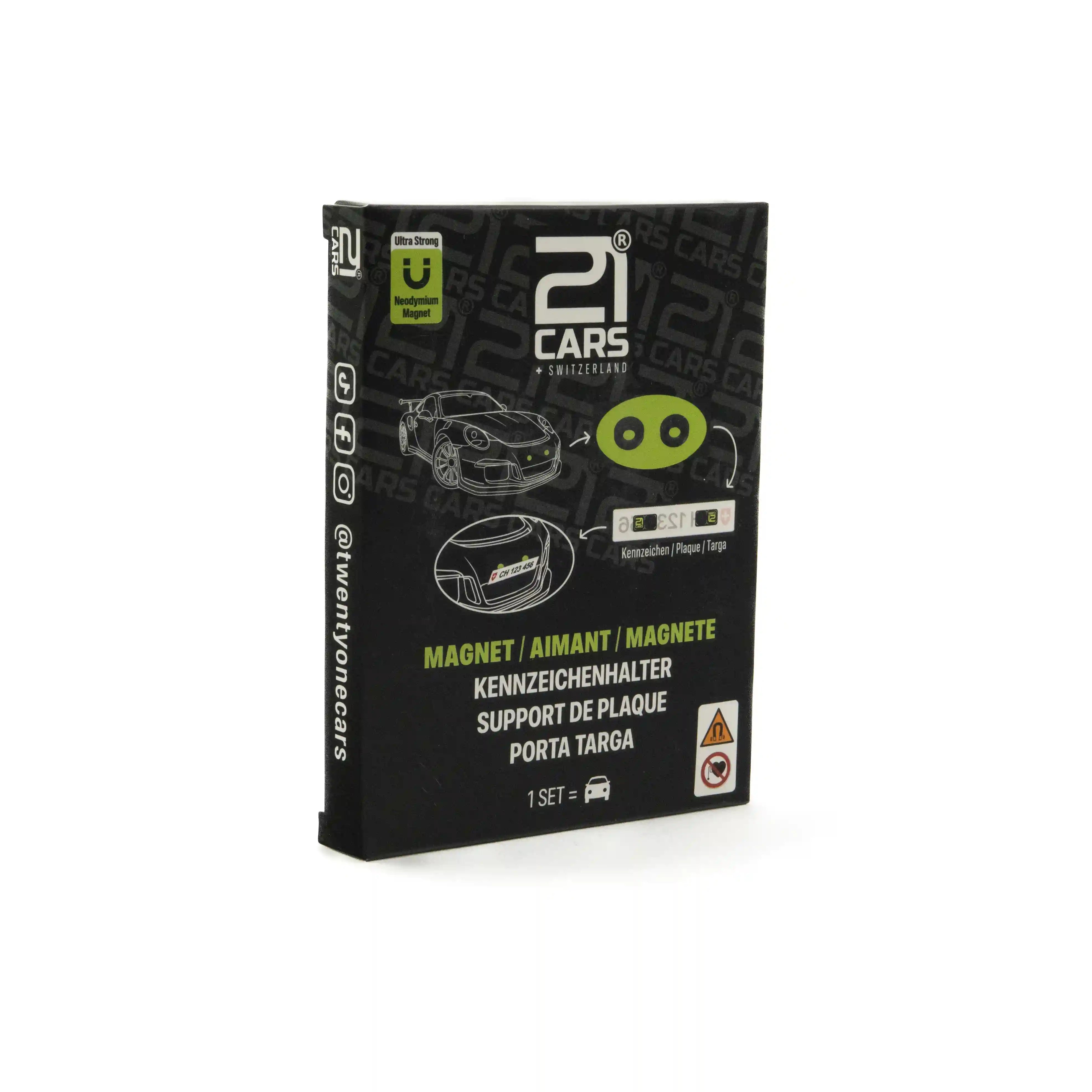 21CARS Magnet Kennzeichenhalter Verpackung